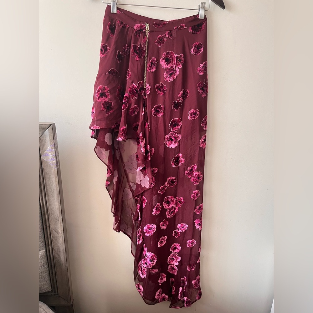 for Love & Lemons Silk-Blend Sophie Velvet Floral Skirt Pansy - Small - Picture 8 of 16